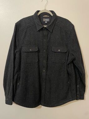 Wallin & Bros Men’s Wool Blend Snap Front Shirt Jacket Shacket XL Charcoal Gray